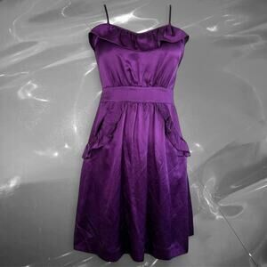 Y2K Marc by Marc Jacobs Whimsical Purple Silk Ruffle Dress